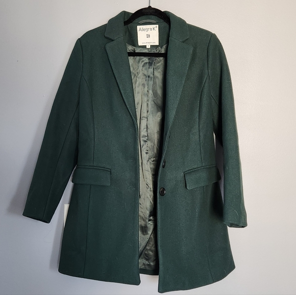 Allegra K Womens Green Pea Coat - Picture 2 of 7